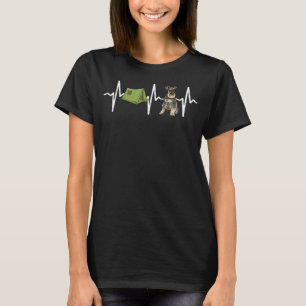 Camiseta Camping de tiendas Schnauzer Heartbeat Dog