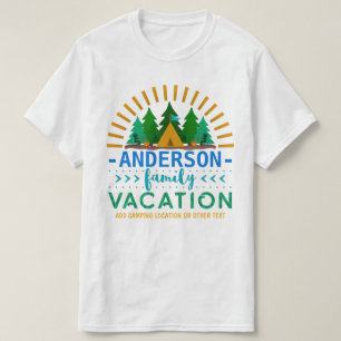 Camiseta Camping de vacaciones en familia   Nombre personal