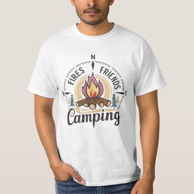 Camiseta camping de vibraciones, comparando a Fires Friends (Anverso)