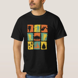 Camiseta camping de vibraciones retro, comparando a Fires F