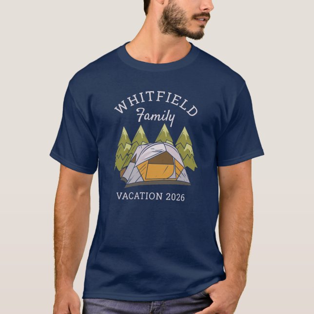 Camiseta Camping de Woodlands Personalizado de Reunión Fami (Anverso)