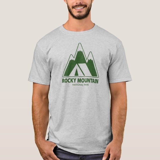 Camiseta Camping del Parque Nacional de las Montañas Rocky  (Anverso)