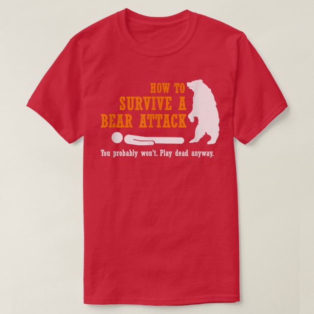 Camiseta Camping divertida - Cómo sobrevivir a un ataque de (Diseño del anverso)