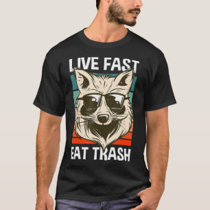 Camiseta Camping divertida Raccoon Fast Eat