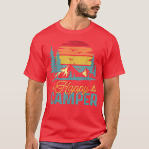 Camiseta Camping divertido de casamiento retro vintage Happ