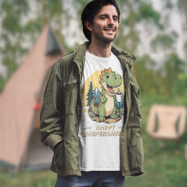 Camiseta Camping divertido de los dinosaurios del exterior 