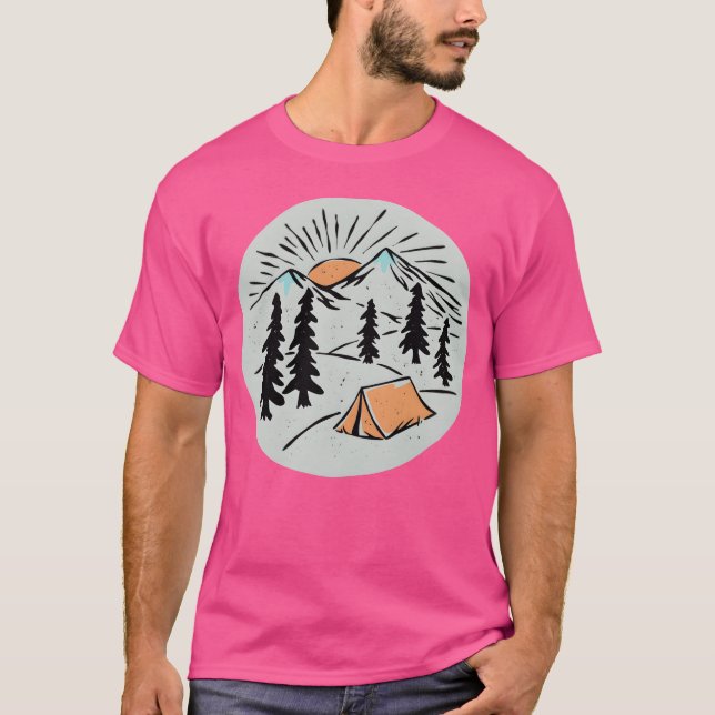 Camiseta Camping divertido familiar retro (Anverso)