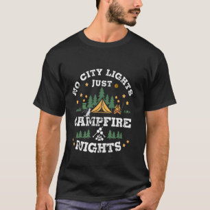 Camiseta Cámping divertido sin luz de la ciudad solo noche