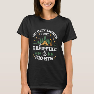 Camiseta Cámping divertido sin luz de la ciudad solo noche 