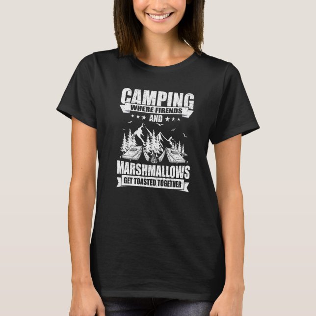 Camiseta Camping Donde Los Mariscos De Amigos Reciben Una C (Anverso)
