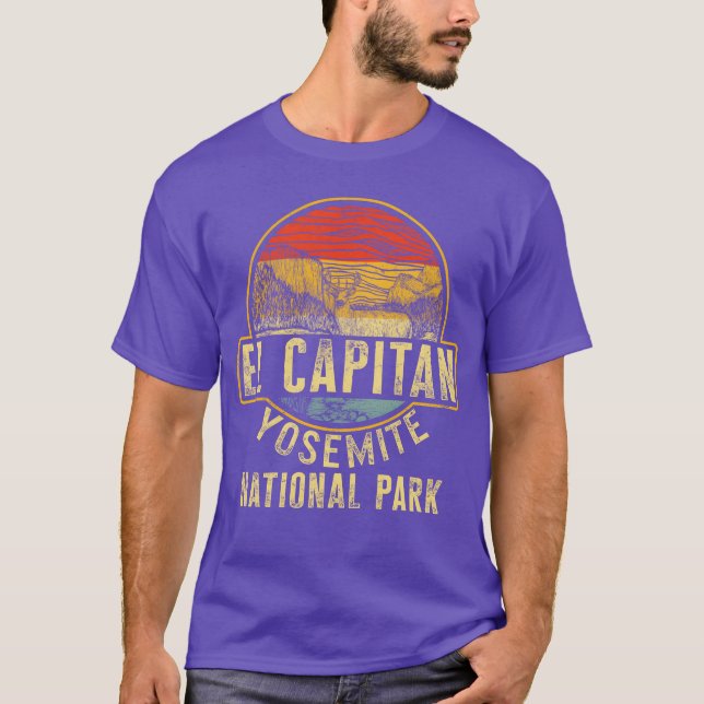 Camiseta Camping El Capitán Parque Nacional Yosemite retro (Anverso)
