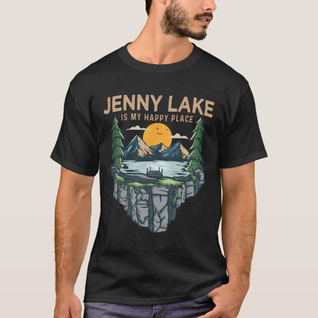 Camiseta Camping en barco de pesca - Mi lugar feliz Jenny L (Anverso)