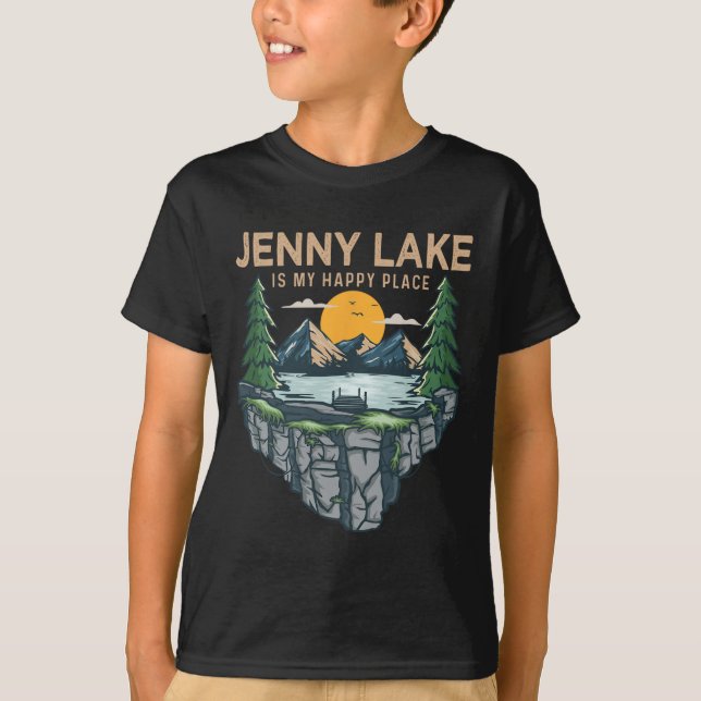 Camiseta Camping en barco de pesca - Mi lugar feliz Jenny L (Anverso)