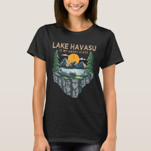Camiseta Camping en bote de pesca - Mi lugar feliz Lago Hav