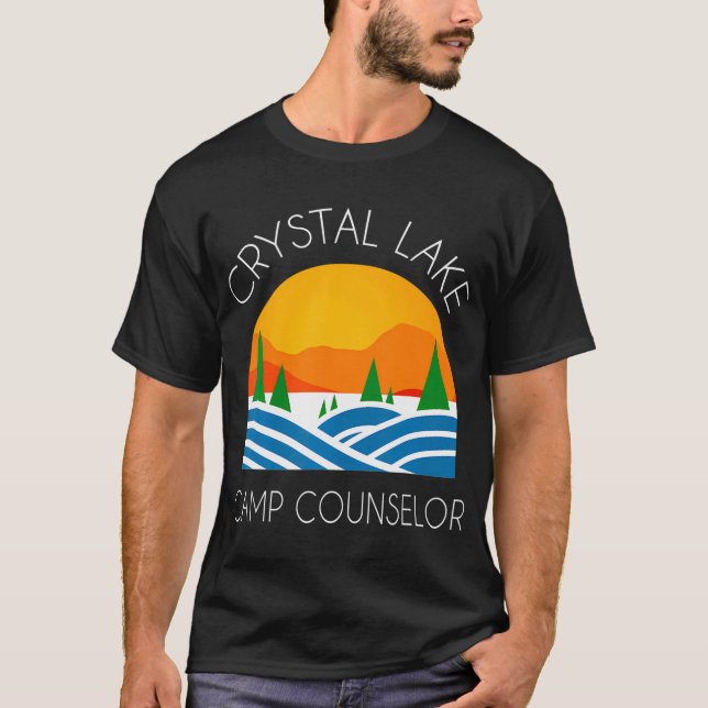 Camiseta Camping en el lago Crystal y el consejero de un ca (Anverso)