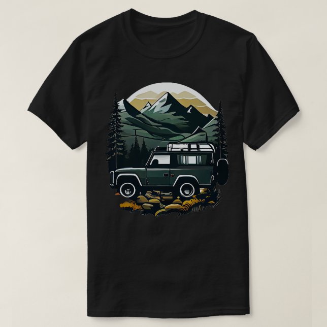 Camiseta Camping en Land Rover 2 (Diseño del anverso)