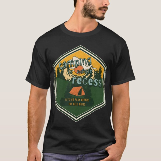 Camiseta Camping es el recreo adulto, vamos a jugar (Anverso)