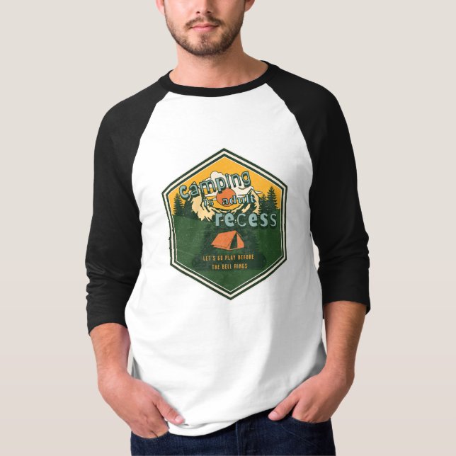 Camiseta Camping es el recreo adulto, vamos a jugar (Anverso)