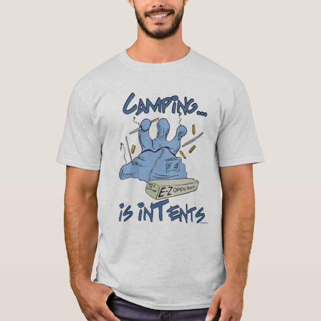 Camiseta Camping es Intents Funny Pun (Anverso)