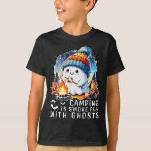 Camiseta Camping es más divertido con los fantasmas diverti