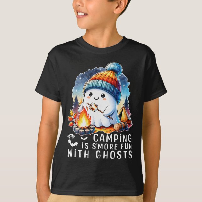 Camiseta Camping es más divertido con los fantasmas diverti (Anverso)