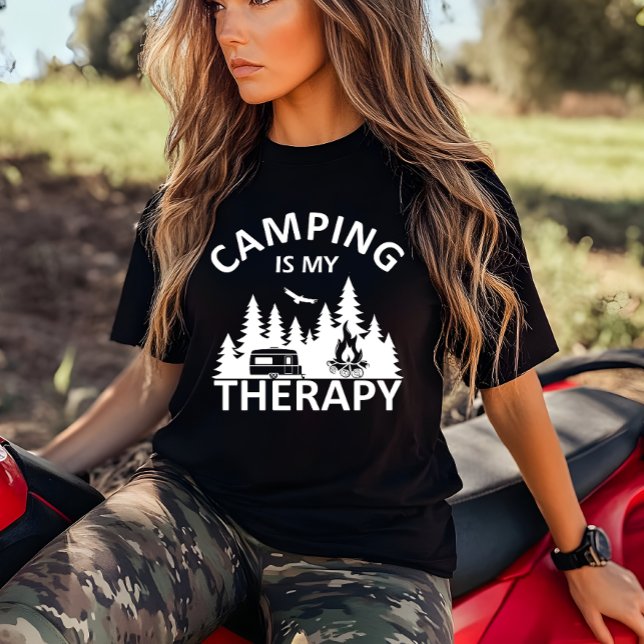 Camiseta Camping es mi divertido lema de terapia de camper (Subido por el creador)