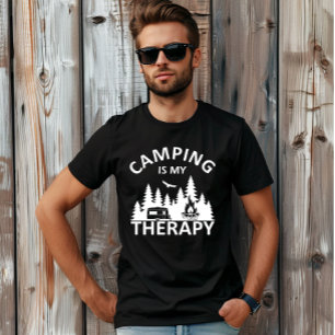 Camiseta Camping es mi divertido lema de terapia de camper