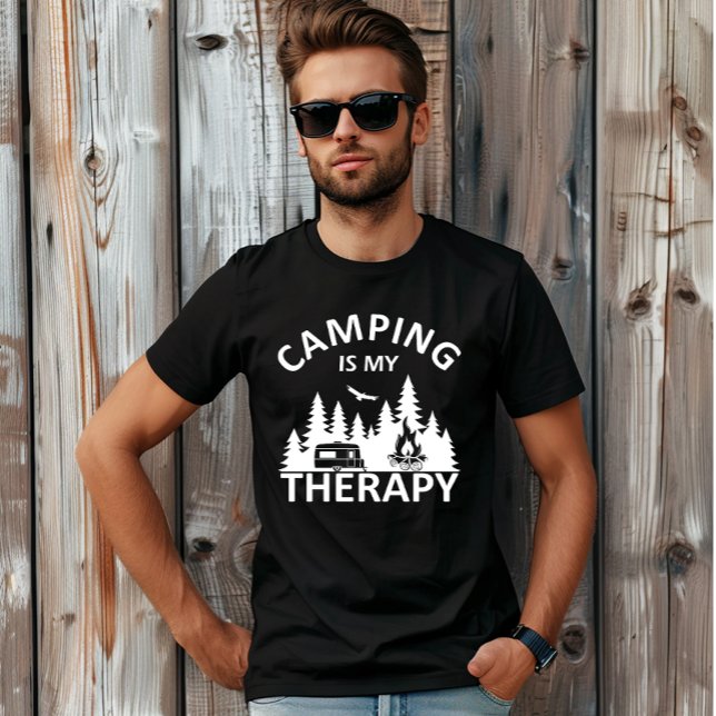 Camiseta Camping es mi divertido lema de terapia de camper (Subido por el creador)
