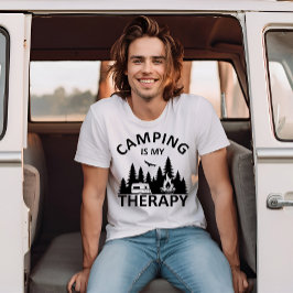 Camiseta Camping es mi divertido lema de terapia de camper