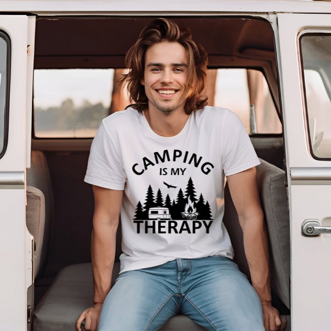 Camiseta Camping es mi divertido lema de terapia de camper (Subido por el creador)