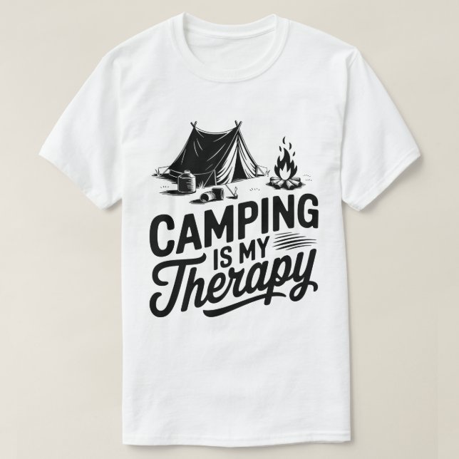 Camiseta Camping Es Mi Gráfico Terapéutico De Tienda Campfi (Diseño del anverso)