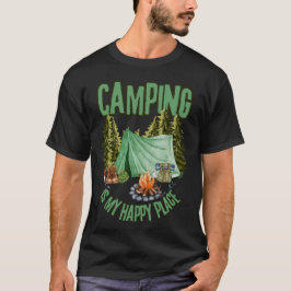 Camiseta Camping es mi lugar feliz - campamento estético