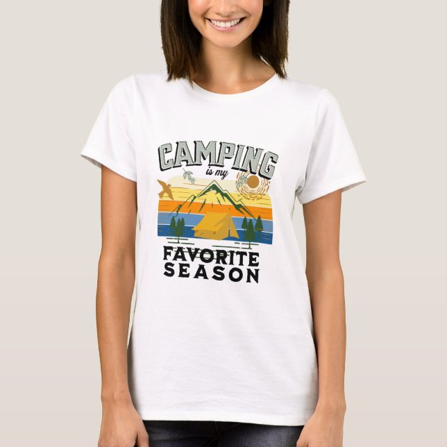 Camiseta Camping es mi temporada favorita, viaje al aire li (Anverso)