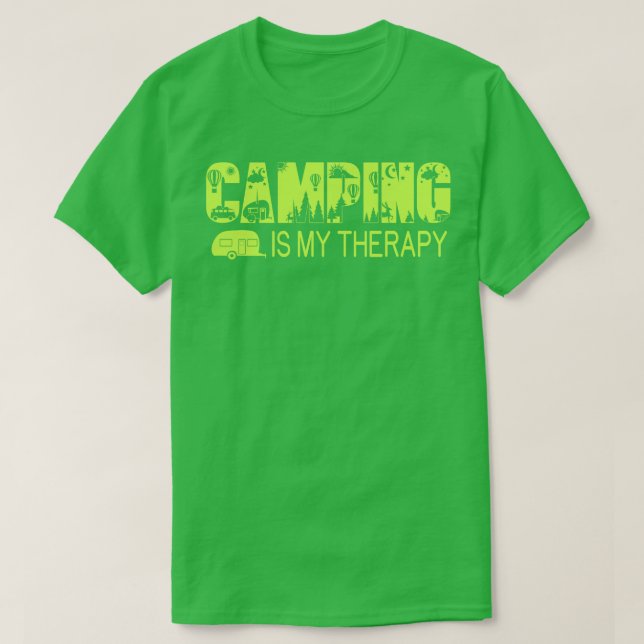 Camiseta Camping Es Mi Terapia (Diseño del anverso)