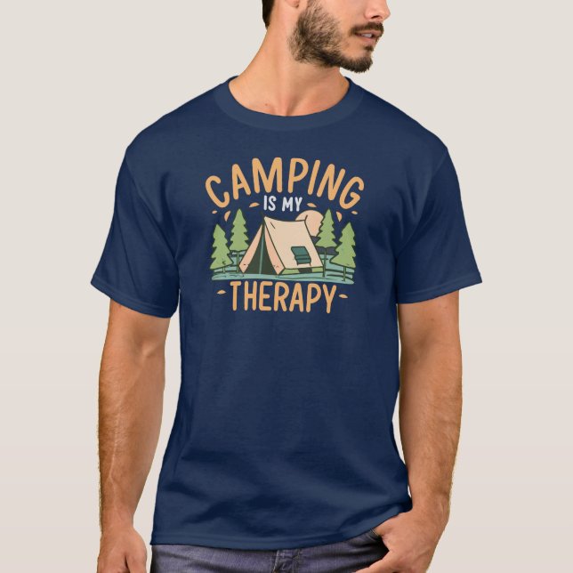 Camiseta Camping Es Mi Terapia (Anverso)