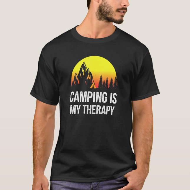 Camiseta Camping Es Mi Terapia - Camping (Anverso)