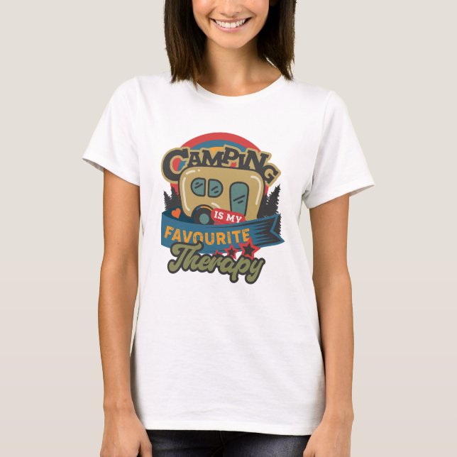 Camiseta Camping Es Mi Terapia Favorita (Anverso)
