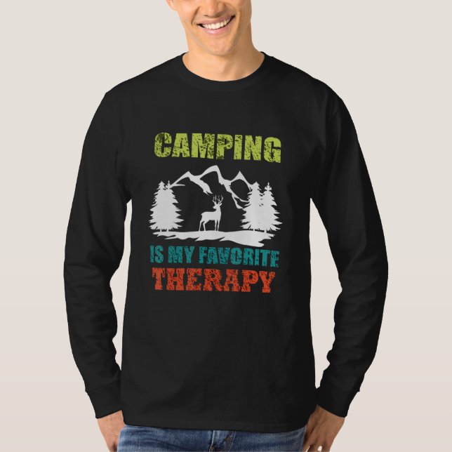 Camiseta Camping Es Mi Terapia Favorita (Anverso)