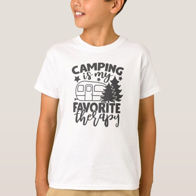 Camiseta Camping Es Mi Terapia Favorita Diciendo Graciosame (Anverso)