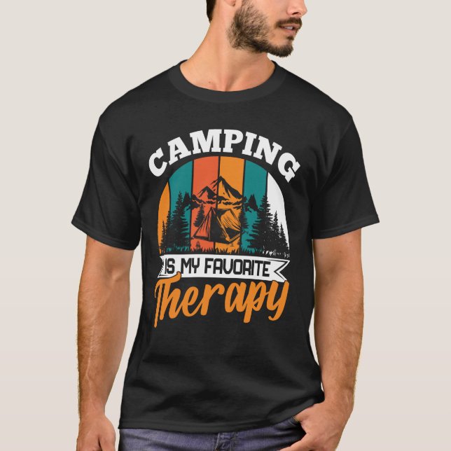 Camiseta Camping es mi terapia favorita Funny Camper Camp (Anverso)