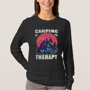Camiseta Camping Es Mi Terapia Rv Van Camping Diciendo Feli