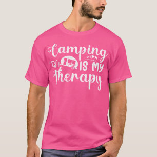 Camiseta Camping Es Mi Terapia Vintage Al Aire Libre Funny
