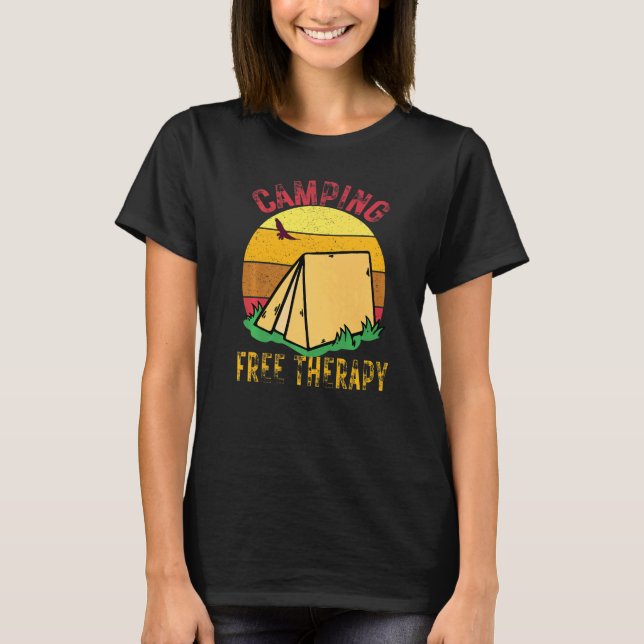 Camiseta Camping Es Terapia Gratuita Bosque Silvestre Sunse (Anverso)