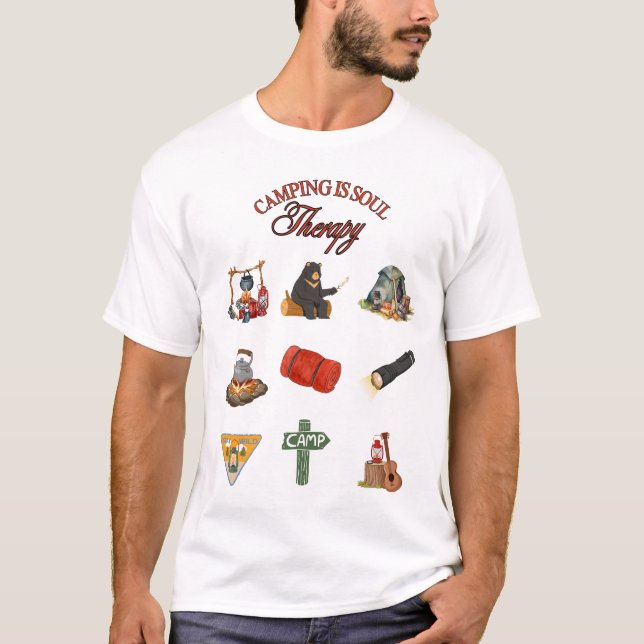 Camiseta Camping es terapia Soul (Anverso)