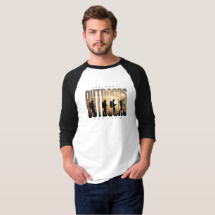 Camiseta Camping exterior   Sleeve Raglan de 3/4 hombres
