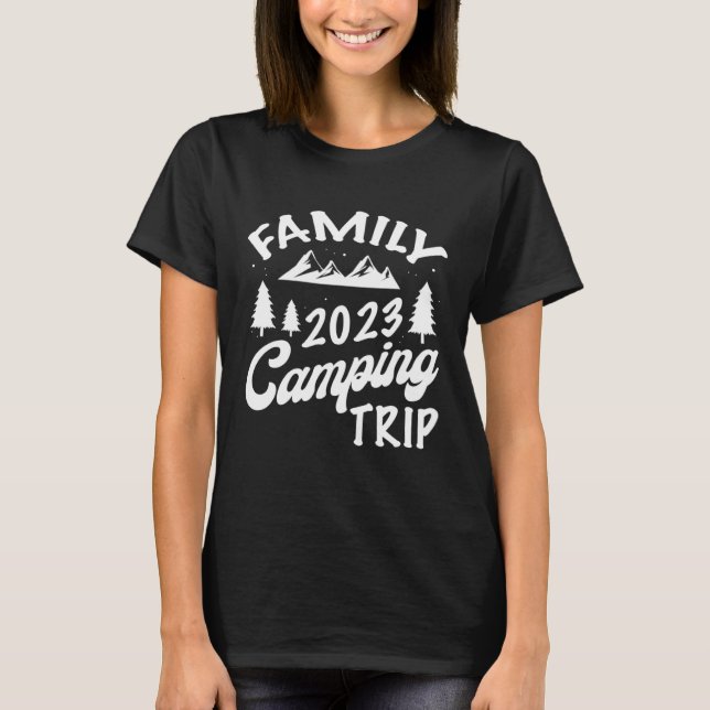 Camiseta Camping Familiar 2023 Montañas Senderismo (Anverso)