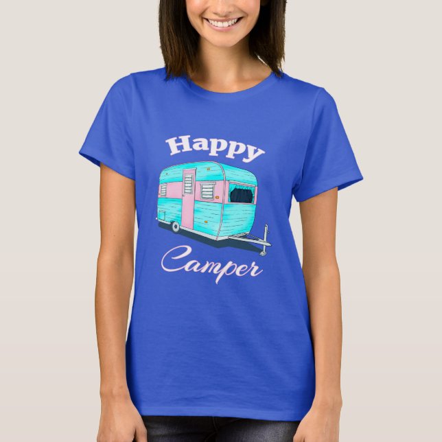 Camiseta Camping feliz para el remolque de campistas (Anverso)