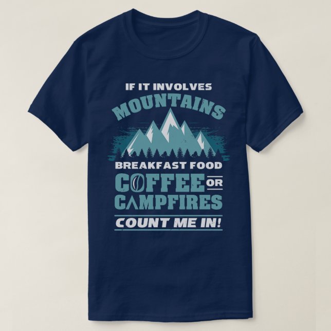 Camiseta Camping Fogata Senderismo Café (Diseño del anverso)