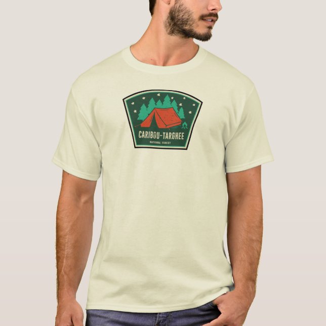 Camiseta Camping Forestal Nacional Caribou-Targhee (Anverso)