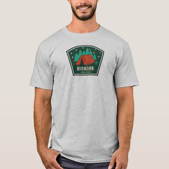 Camiseta Camping Forestal Nacional de Bighorn (Anverso)